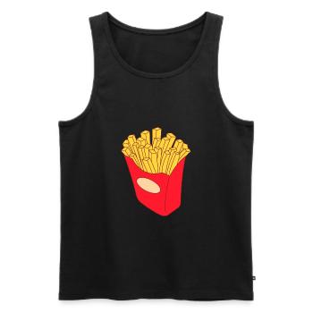 Pommes frites - Männer Premium Bio Tank Top - Schwarz - Vorne - AI Model Male 178 light (178cm)