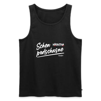 Kärntner Mundart Schen podschasne schön ruhig - Männer Premium Bio Tank Top - Schwarz - Vorne - Michal (187cm)
