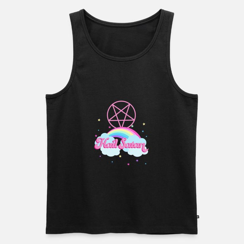 Hail Satan Regenbogen - Männer Premium Bio Tank Top - Schwarz