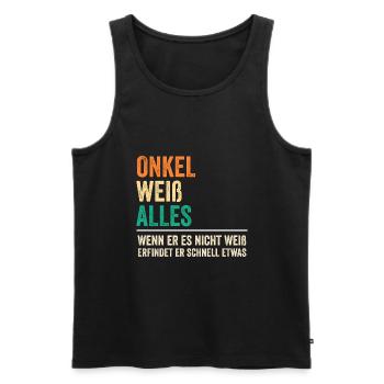 Patenonkel Pate Onkel - Männer Premium Bio Tank Top - Schwarz - Vorne - Michal (187cm)