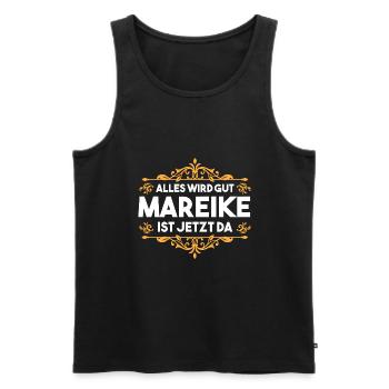 Mareike - Männer Premium Bio Tank Top - Schwarz - Vorne - AI Model Male 178 light (178cm)