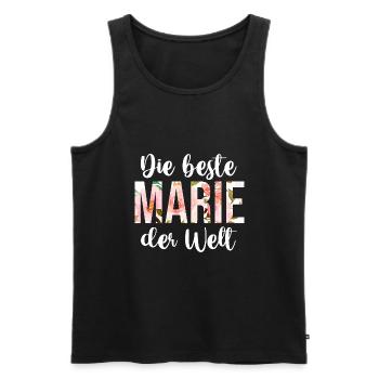 Marie - Männer Premium Bio Tank Top - Schwarz - Vorne - AI Model Male 178 light (178cm)