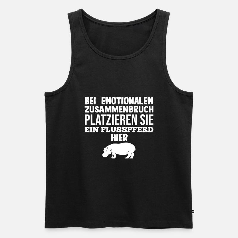 Nilpferd Flusspferd - Männer Premium Bio Tank Top - Schwarz