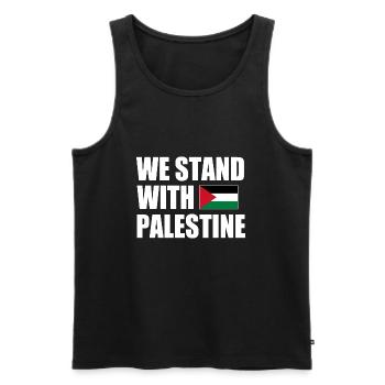 We stand with palestine - Men's Premium Organic Tank Top - black - Front - AI Model Male 178 light (178cm)