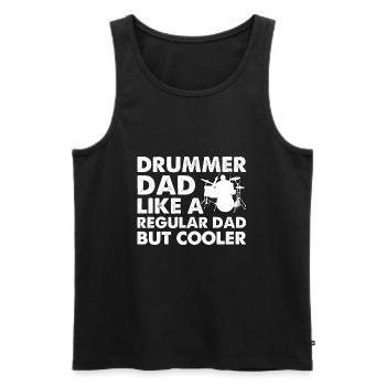 Drummer Dad Like A Regular Dad But Cooler - Männer Premium Bio Tank Top - Schwarz - Vorne - Michal (187cm)