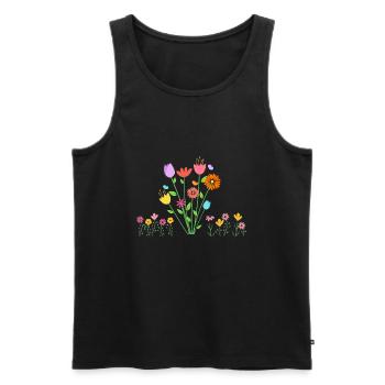 Flowers - Men's Premium Organic Tank Top - black - Front - Michal (187cm)