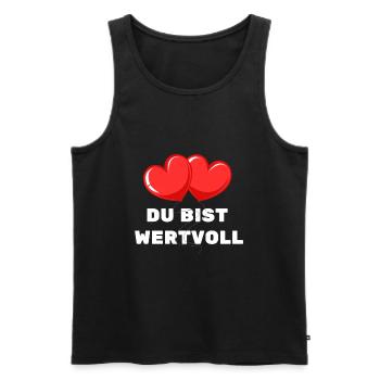 Du bist Wertvoll Herz Luftballon Liebe Zuneigung - Männer Premium Bio Tank Top - Schwarz - Vorne - AI Model Male 178 light (178cm)