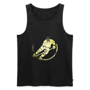 Joueurs de hockey - Débardeur bio Premium Homme - noir - Devant - AI Model Male 178 light (178cm)