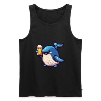 Bière Whale Pixel - Débardeur bio Premium Homme - noir - Devant - Michal (187cm)
