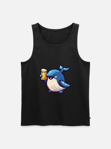 Whale Pixel Beer - Men's Premium Organic Tank Top - black