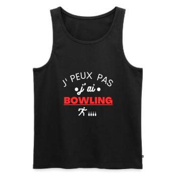 T shirt bowling j peux pas j ai bowling cadeau - Débardeur bio Premium Homme - noir - Devant - Michal (187cm)