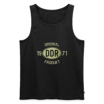 Produit DDR original Année de construction 1971 Anniversaire 50. - Débardeur bio Premium Homme - noir - Devant - Michal (187cm)