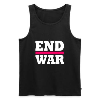 End war - Men's Premium Organic Tank Top - black - Front - AI Model Male 178 light (178cm)