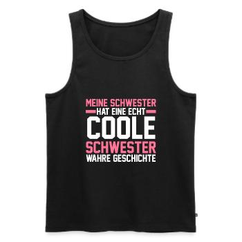 Geschwister Familie Schwestern Schwester - Männer Premium Bio Tank Top - Schwarz - Vorne - Michal (187cm)