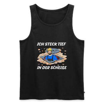 Sewer workers - I'm deep in the shit - Men's Premium Organic Tank Top - black - Front - AI Model Male 178 light (178cm)