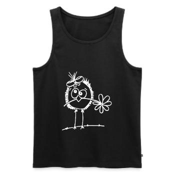 sweet bird with flower in the beak - Men's Premium Organic Tank Top - black - Front - Michal (187cm)