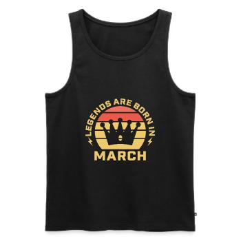 The legends are born in March, birthday in March - Männer Premium Bio Tank Top - Schwarz - Vorne - AI Model Male 178 light (178cm)