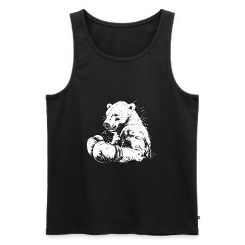 Polar Bear Polar Bear Boxer Boxing MMA Martial Arts - Men's Premium Organic Tank Top - black - Front - AI Model Male 178 light (178cm)