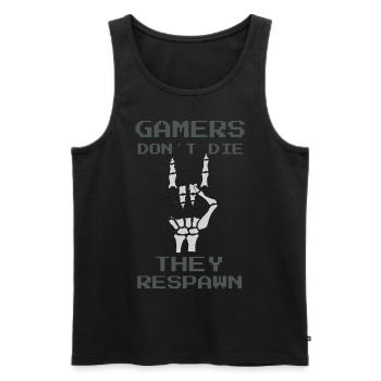Games don´t die they respawn - Cooles Gamer Design - Männer Premium Bio Tank Top - Schwarz - Vorne - Michal (187cm)