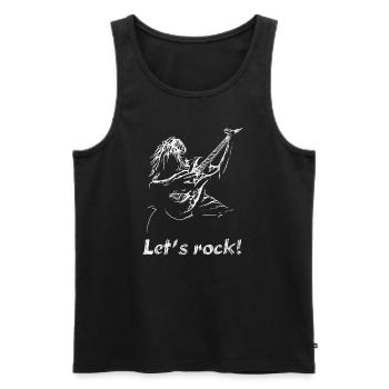 LET’S ROCK - HARD ROCK GUITARE RÉTRO CLASSIQUE - Débardeur bio Premium Homme - noir - Devant - AI Model Male 178 light (178cm)