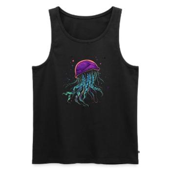 Qualle - Männer Premium Bio Tank Top - Schwarz - Vorne - AI Model Male 178 light (178cm)