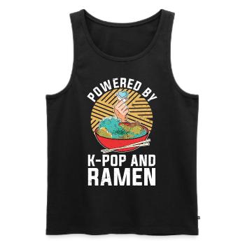 Empowered by K Pop and Ramen Funny K Pop - Men's Premium Organic Tank Top - black - Front - AI Model Male 178 light (178cm)