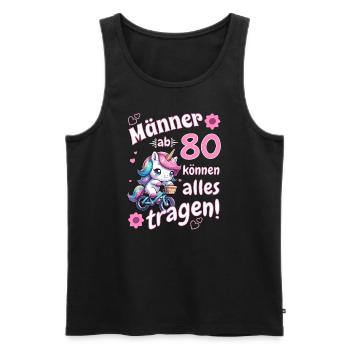 Männer ab 80...Geburtstag Mann 80 lustige Sprüche - Männer Premium Bio Tank Top - Schwarz - Vorne - Michal (187cm)