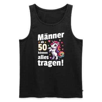Mann 50. Geburtstag. Lustiger Spruch Geschenkidee - Männer Premium Bio Tank Top - Schwarz - Vorne - Michal (187cm)