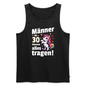 Man 30th birthday. Funny Saying Gift Ideas - Men's Premium Organic Tank Top - black - Front - Michal (187cm)