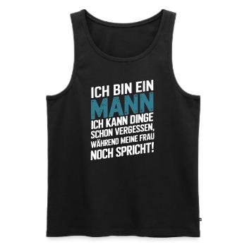 Bester Papa lustiger Vatertag Männertag Mann Vater - Männer Premium Bio Tank Top - Schwarz - Vorne - Michal (187cm)