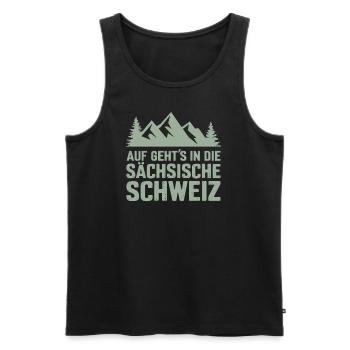 Saxon Switzerland Hiking Pirna Climbing Saxony - Men's Premium Organic Tank Top - black - Front - AI Model Male 178 light (178cm)