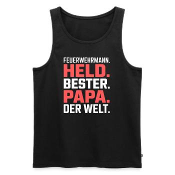 Firefighter Hero Best Dad World Firefighter Dad - Men's Premium Organic Tank Top - black - Front - Michal (187cm)