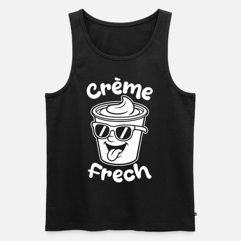 Crème Frech - Männer Premium Bio Tank Top - Schwarz