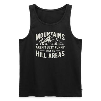 Mountains are hill areas - hilarious pun - Männer Premium Bio Tank Top - Schwarz - Vorne - Michal (187cm)
