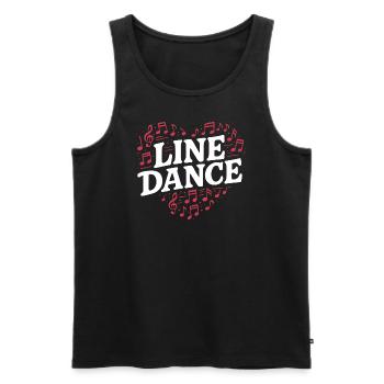 Danse en ligne - Danse avec le cœur - Musique Cadeau - Débardeur bio Premium Homme - noir - Devant - AI Model Male 178 light (178cm)