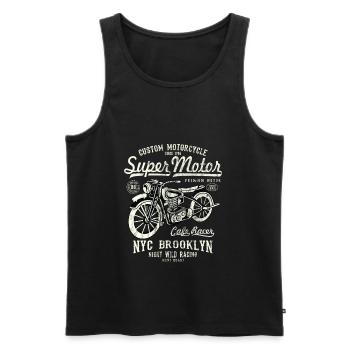 SUPER MOTEUR Moto Moto Biker cadeau - Débardeur bio Premium Homme - noir - Devant - AI Model Male 178 light (178cm)