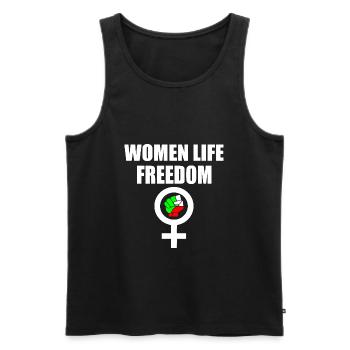 Women life freedom - Männer Premium Bio Tank Top - Schwarz - Vorne - Michal (187cm)