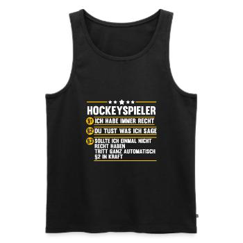 Eishockey Hockeyspieler Hockey - Männer Premium Bio Tank Top - Schwarz - Vorne - AI Model Male 178 light (178cm)