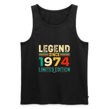 Legend Since 1974 Birthday 50 Years born in 1974 - Männer Premium Bio Tank Top - Schwarz - Vorne - Michal (187cm)
