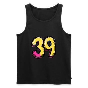 39 Number Colorful - Men's Premium Organic Tank Top - black - Front - Michal (187cm)