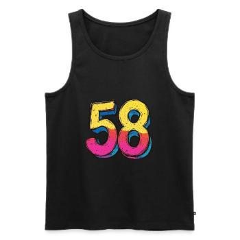 58 Zahl Bunt - Männer Premium Bio Tank Top - Schwarz - Vorne - Michal (187cm)
