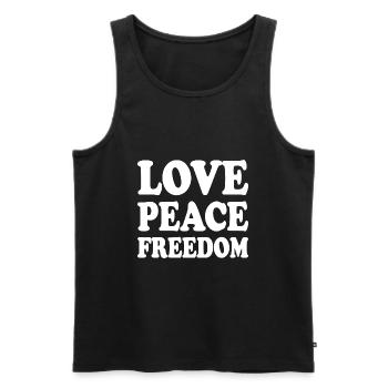 Love peace freedom - Männer Premium Bio Tank Top - Schwarz - Vorne - AI Model Male 178 light (178cm)