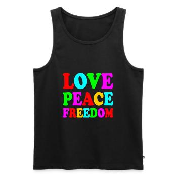 Love peace freedom - Männer Premium Bio Tank Top - Schwarz - Vorne - AI Model Male 178 light (178cm)