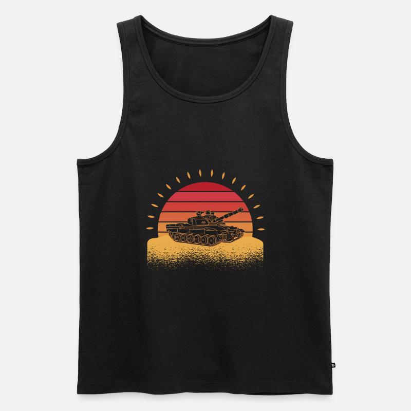 Panzerfahrer Soldat Evolution Panzer - Männer Premium Bio Tank Top - Schwarz