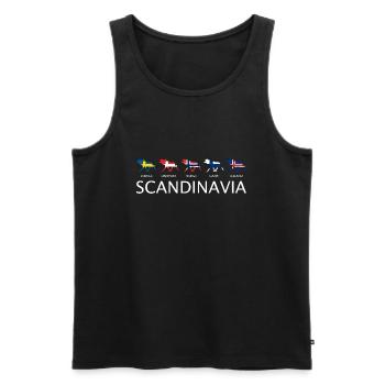 SCANDINAVIA ELK MOOSE drapeau de pays orignal cadeau - Débardeur bio Premium Homme - noir - Devant - Michal (187cm)