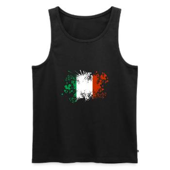 Italie Drapeau Klecks Italien Drapeau Italien - Débardeur bio Premium Homme - noir - Devant - Michal (187cm)