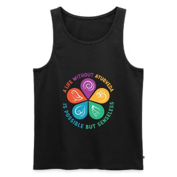 Ayurveda Gift Doshas Vata Kapha Pitta - Men's Premium Organic Tank Top - black - Front - AI Model Male 178 light (178cm)