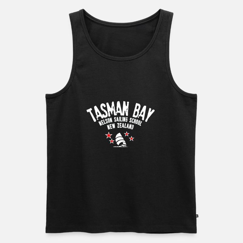 Segelschule Tasman Bay Nelson - Männer Premium Bio Tank Top - Schwarz