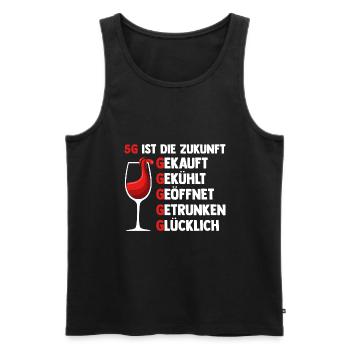 5G ist die Zukunft Wein - Männer Premium Bio Tank Top - Schwarz - Vorne - Michal (187cm)