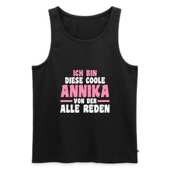 Annika - Männer Premium Bio Tank Top - Schwarz - Vorne - AI Model Male 178 light (178cm)